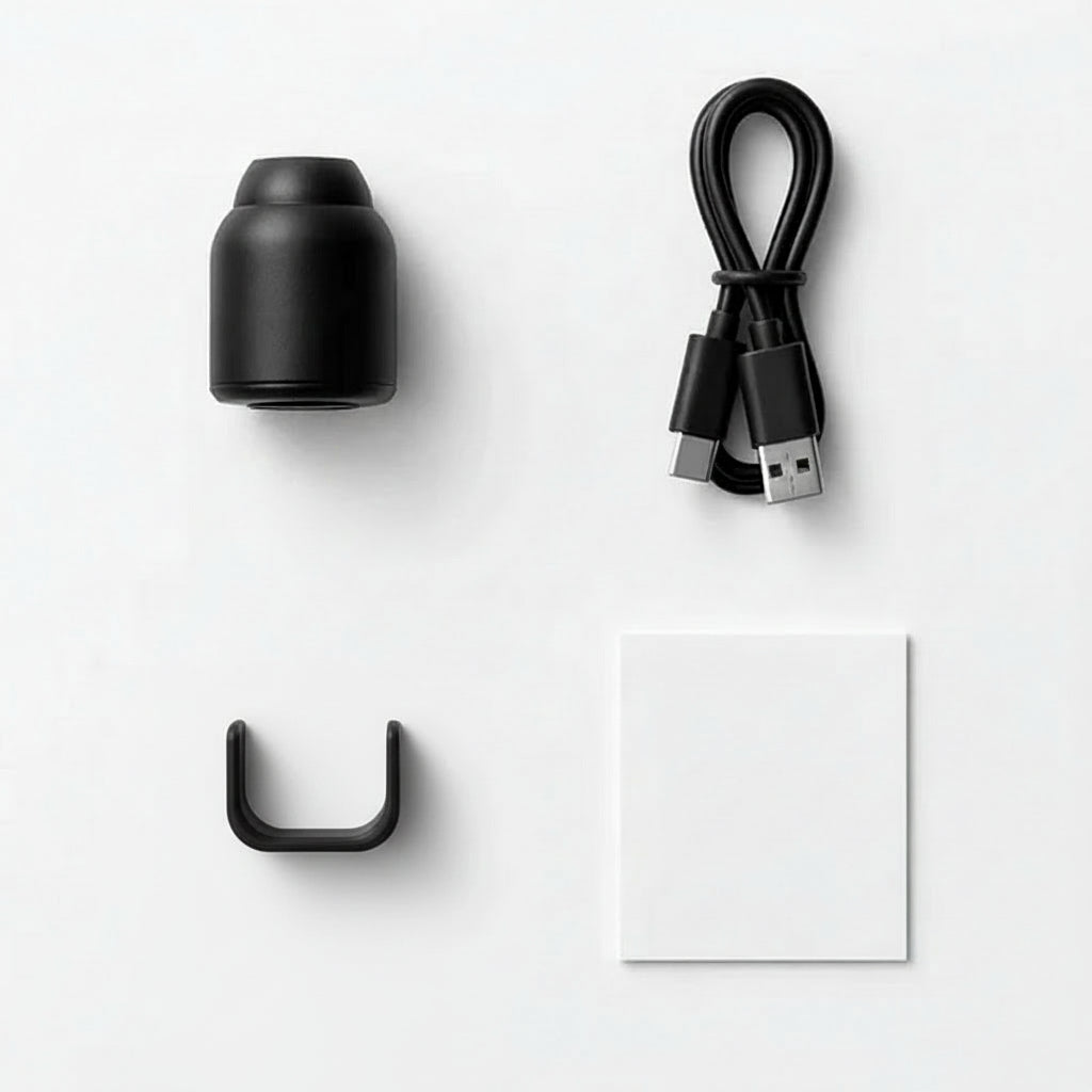Mini hidden 1080p nanny cam. Wireless WiFi camera for discreet home security surveillance with audio.