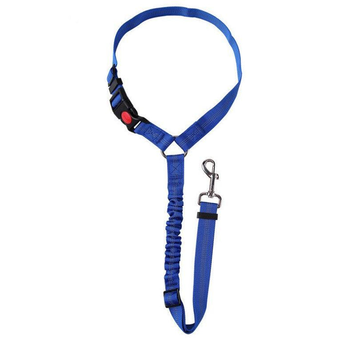 Dog car safety belt, adjustable with 360-degree swivel clip, black color, fits all car types, ensures pet comfort and securit
