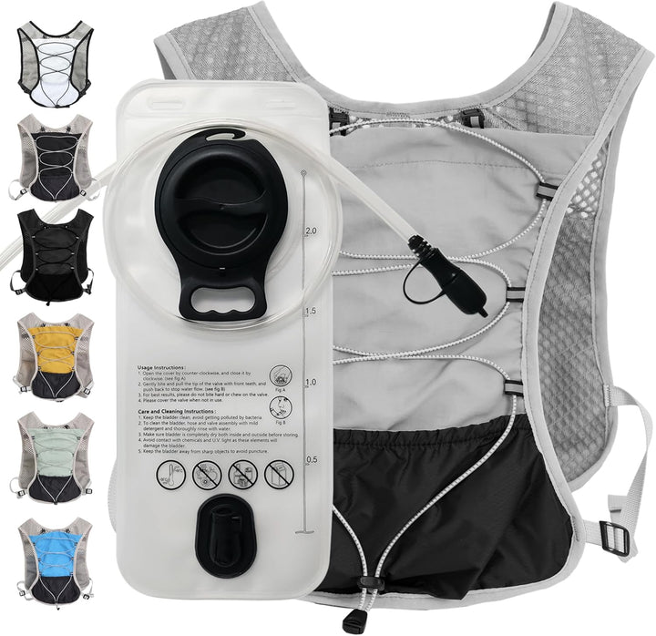Dravien Unisex Ultra-Light Hydration Running Vest with 2L water bladder for trail running.