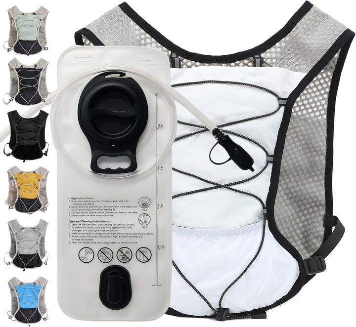 Unisex Dravien running vest with 2L water bladder, adjustable fit for marathon equipment.