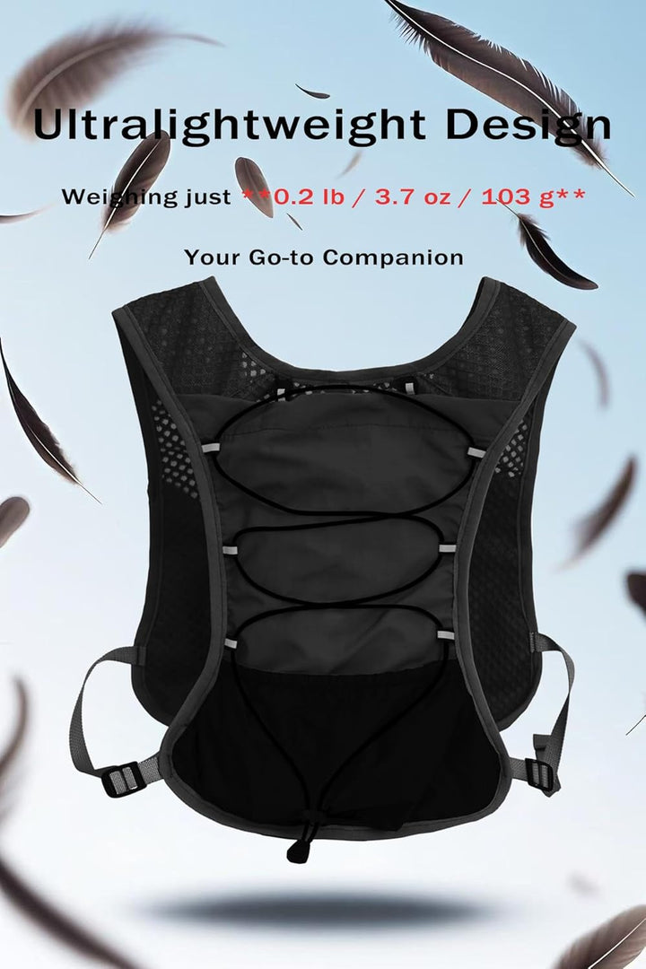 Essential hydration for runners: Dravien ultralight vest with 2L water bladder, comfortable.