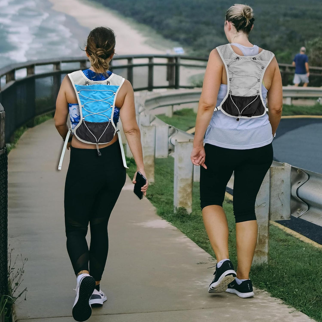 Adjustable fit Dravien running vest with 2L water bladder for cycling & outdoor adventures.