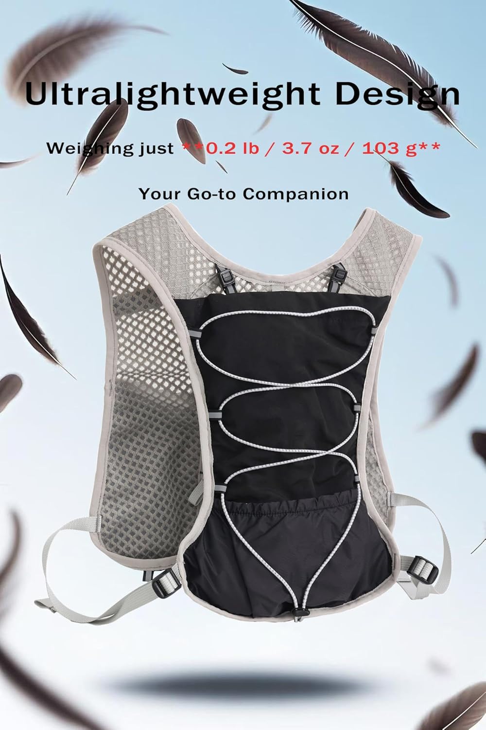 Dravien ultralight 2L hydration running vest, ensures stable water carry during intense activity.
