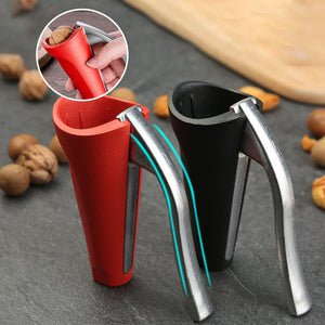Efficient kitchen nut cracker, handheld & durable. Ideal for quickly opening walnuts, hazelnuts, and almonds with ease.