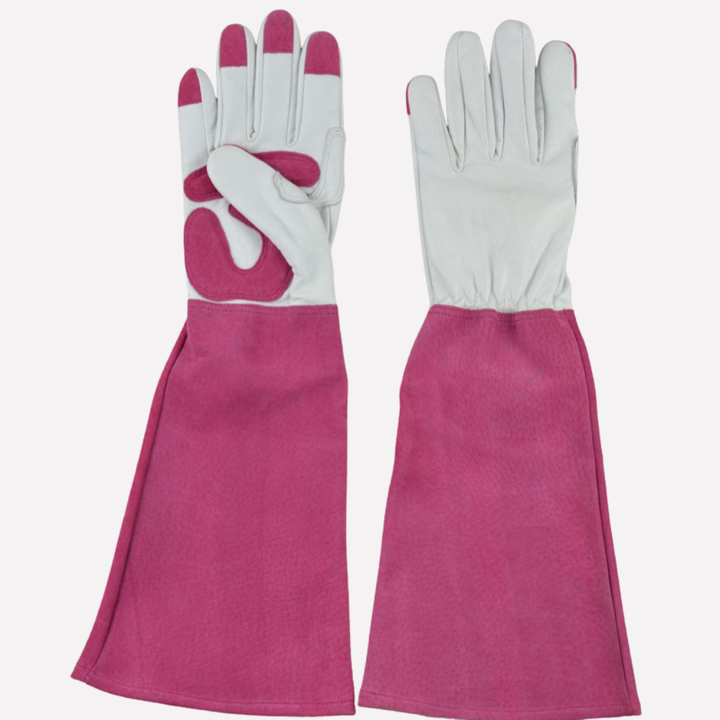 Heavy-duty long gardening gloves for men & women, ideal for pruning, planting, and tough garden protection.