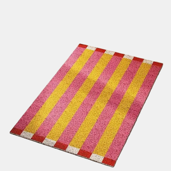 Modern striped PVC doormat. Durable outdoor entryway mat & welcome mat for home.