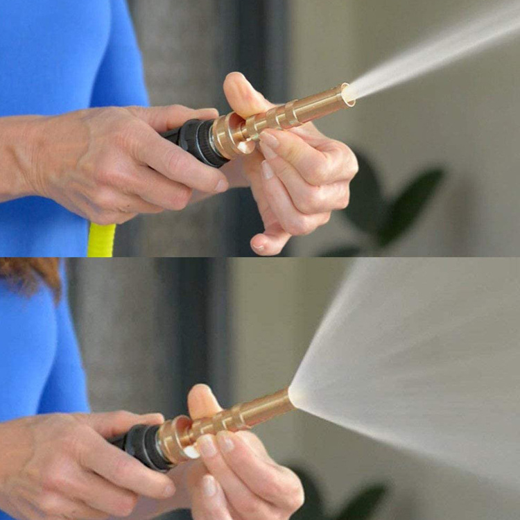 Durable stainless steel garden hose, kink-proof, flexible; features brass fittings for leak-proof performance, ideal for all 