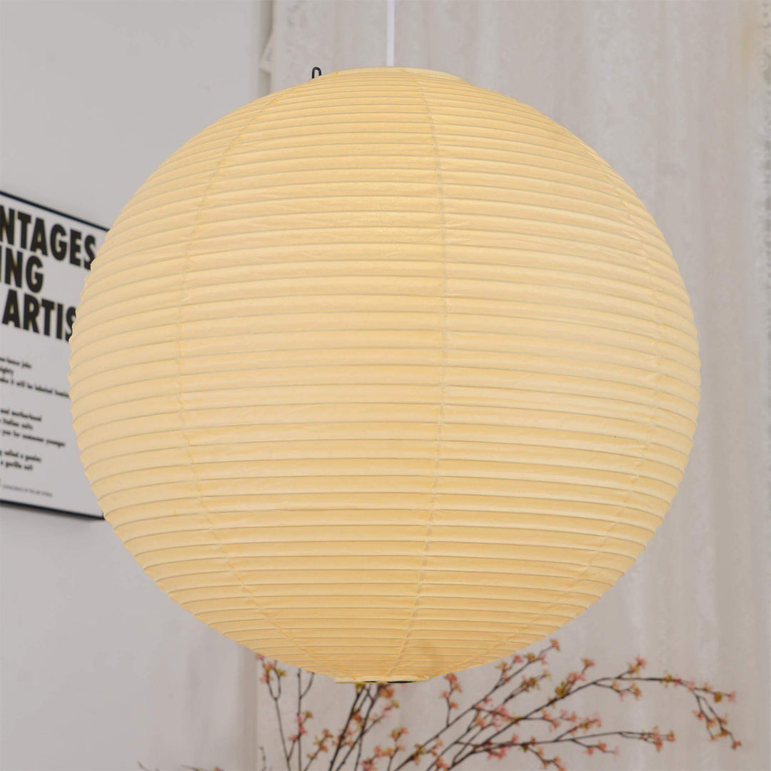 Japanese Cotton Paper Pendant Lamp with Steel Wire