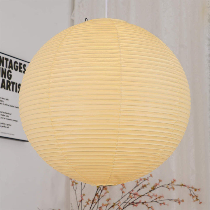 Japanese Cotton Paper Pendant Lamp with Steel Wire
