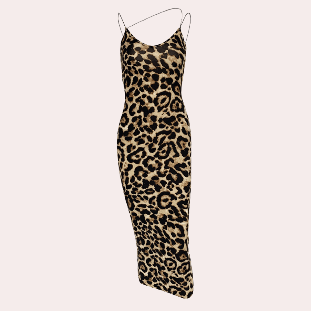 Women's Snake & Leopard Print Midi Dress