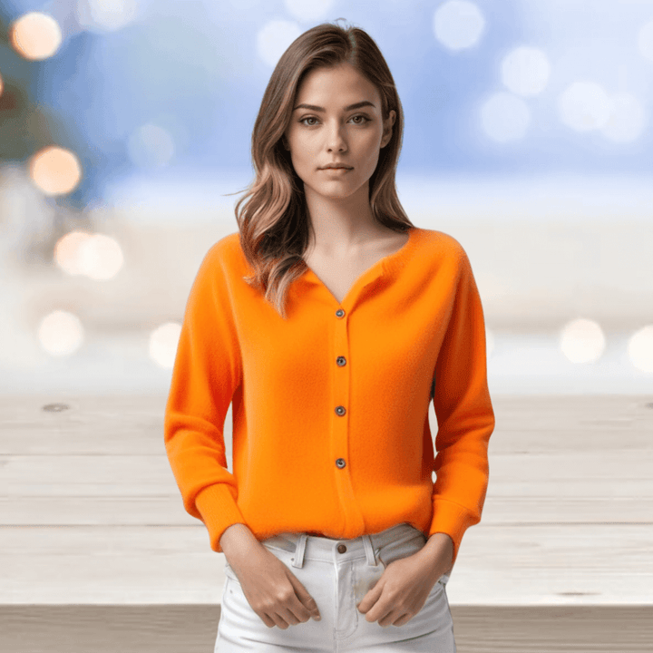 Women's Cashmere Cardigan with V-Neck