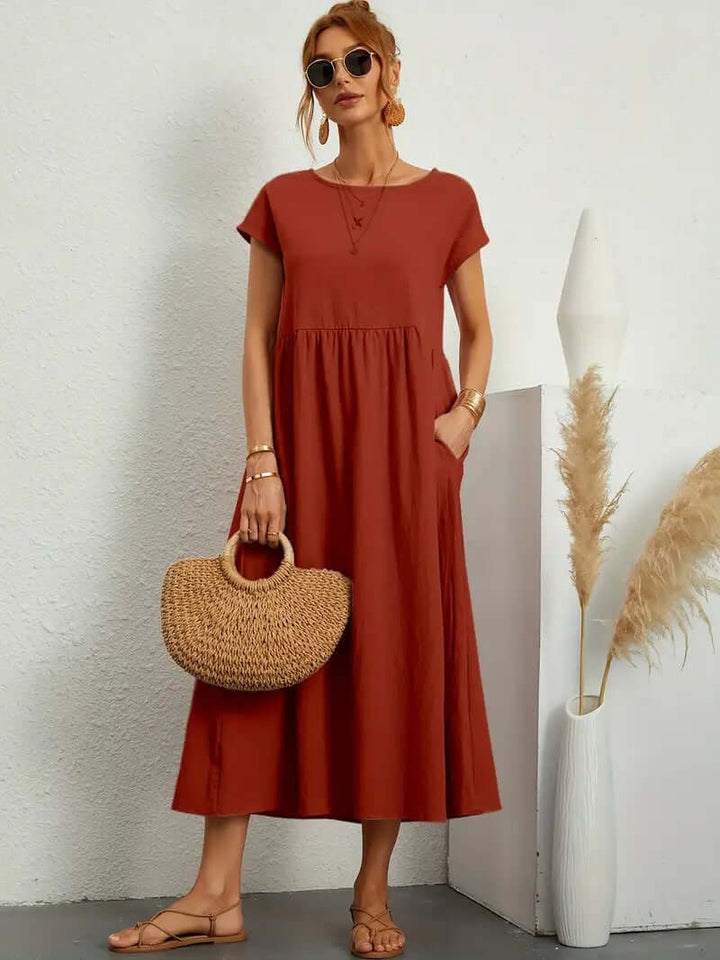 Summer Sleeveless Dress with Handbag