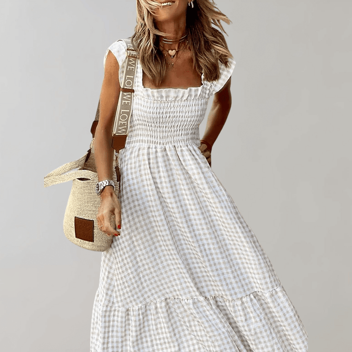 Vintage Check Summer Dress
