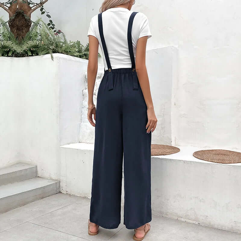 Women's Wide-Leg Jumpsuit with Pockets