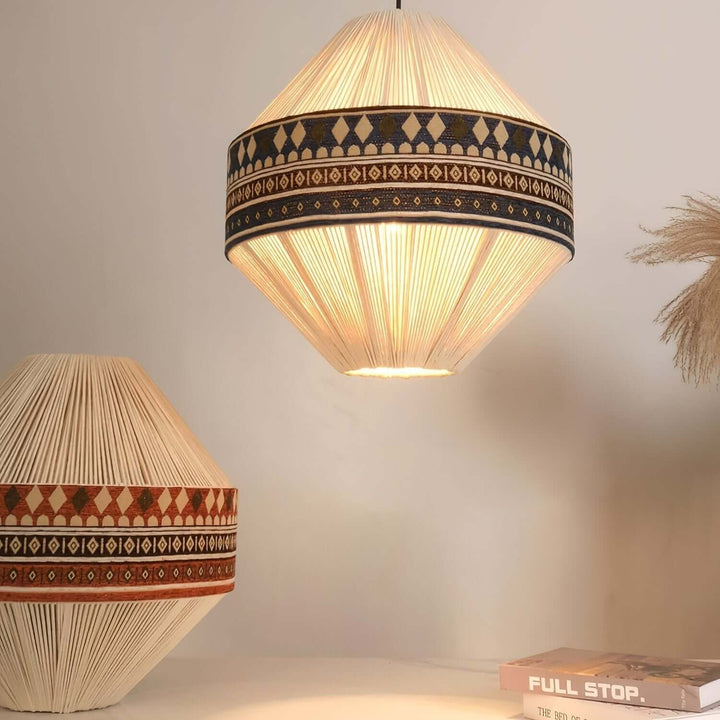 Woven Pendant Lamp with Fringes