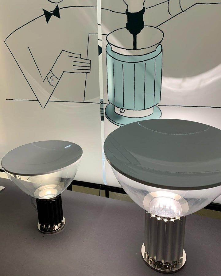 Carrara Marble Table Lamp with Glazed Metal Reflector