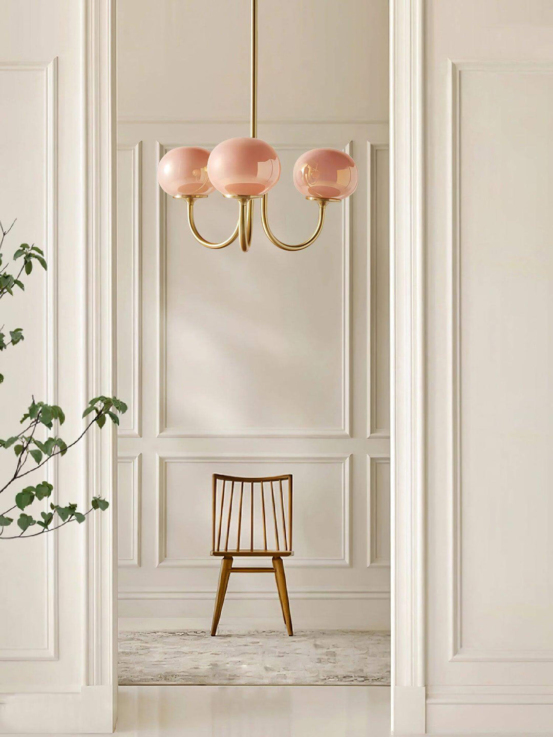 Pink Glass Ceiling Light Fixture Modern Chandelier