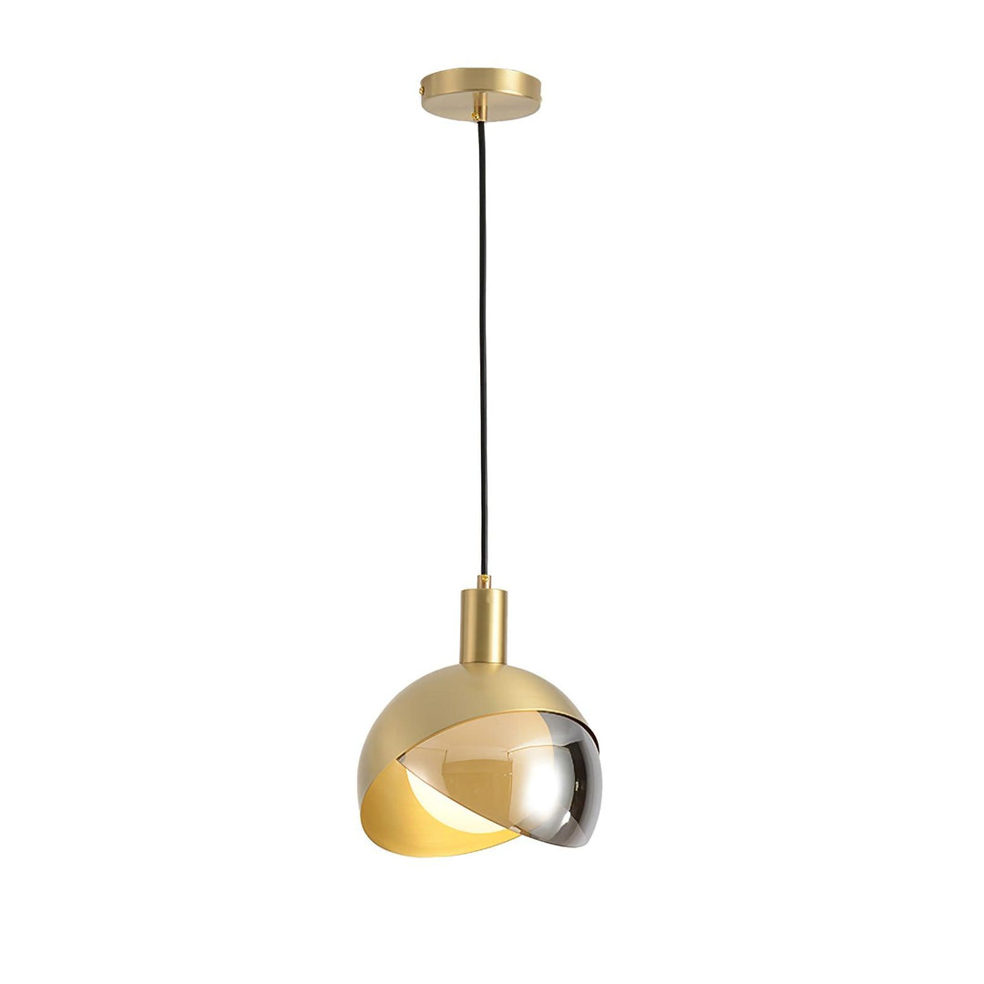 Adjustable Metal Pendant Light with Glass Shade