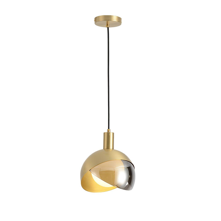 Adjustable Metal Pendant Light with Glass Shade