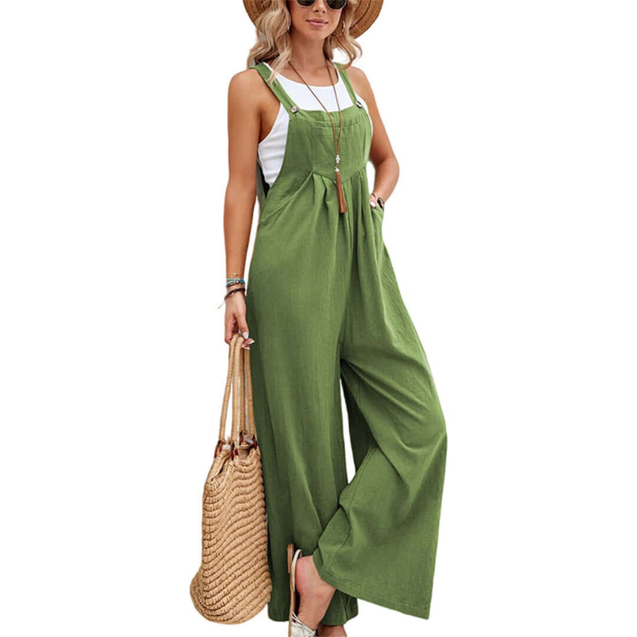 Lightweight Sleeveless Wide-Leg Jumpsuit