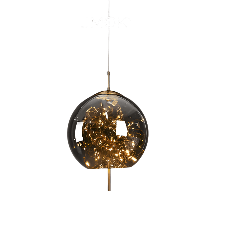Brown Glass Pendant Light with Multiple Lights