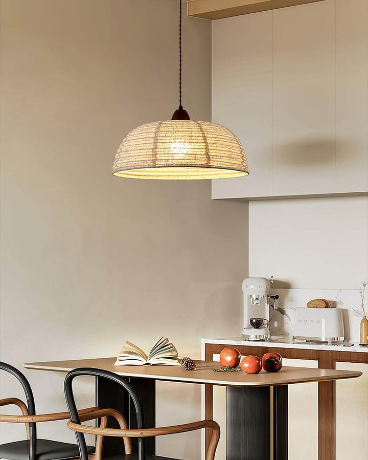Wood & Fabric Pendant Lamp