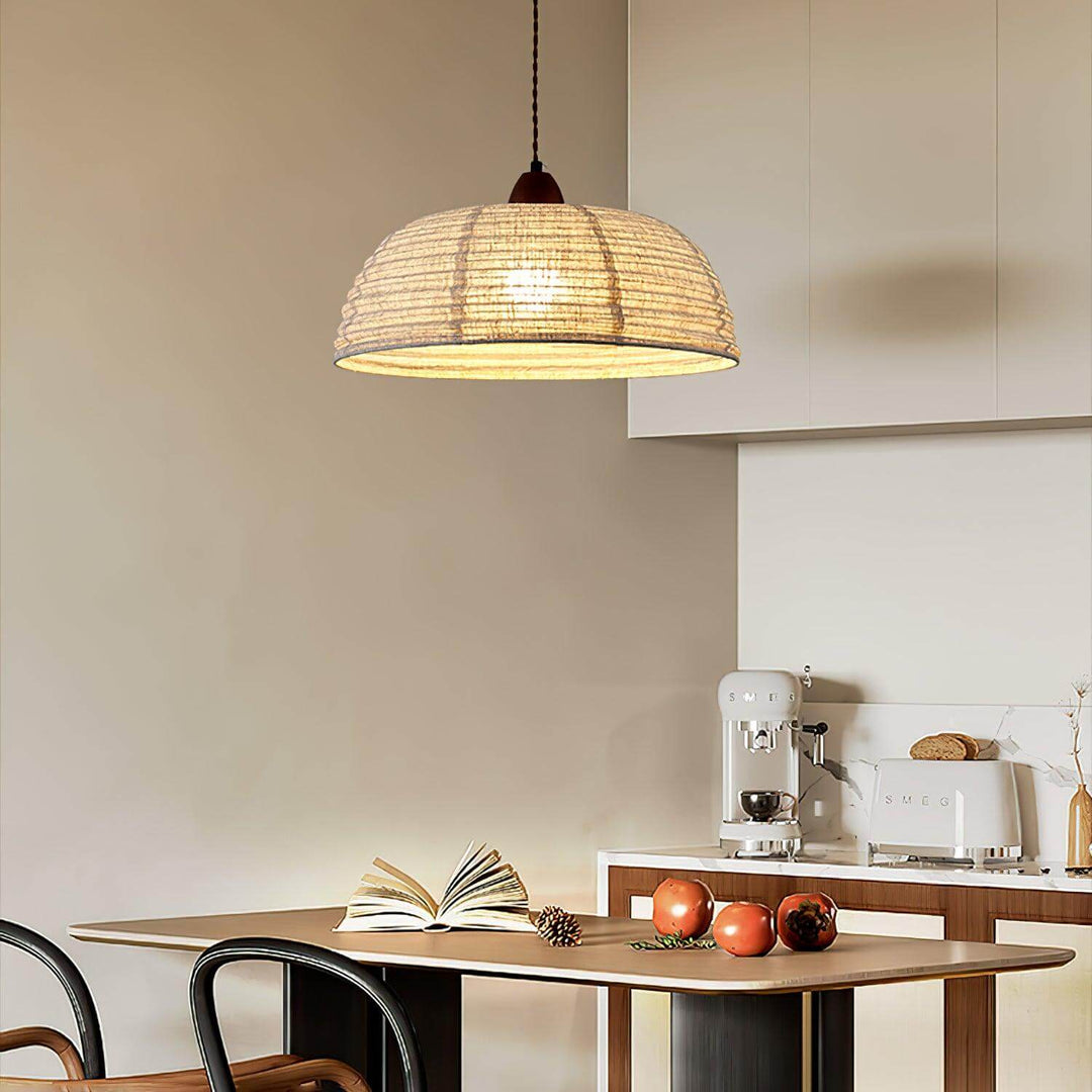 Wood & Fabric Pendant Lamp