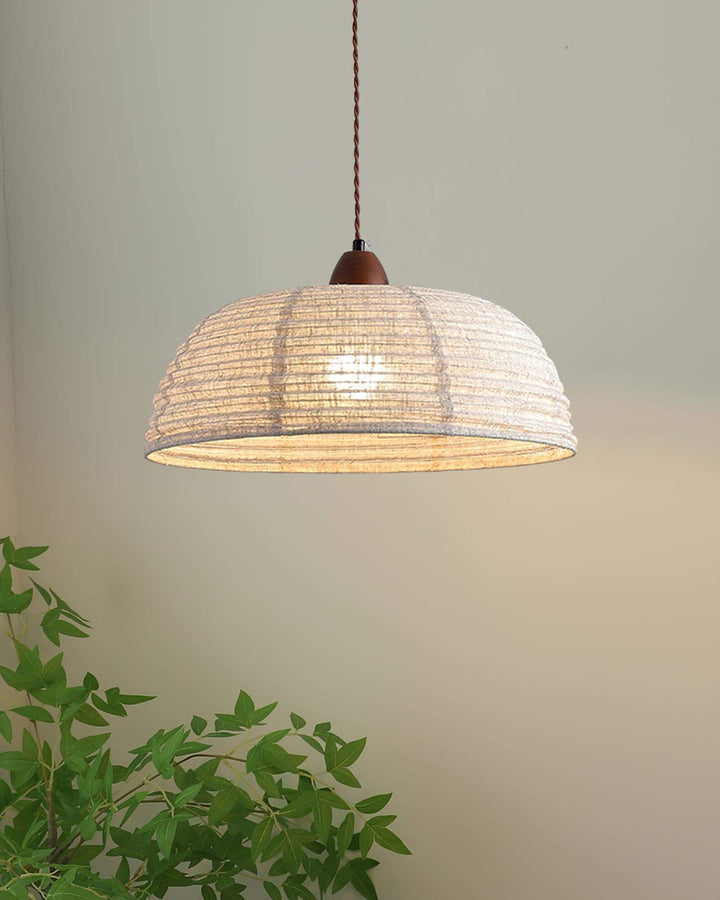 Wood & Fabric Pendant Lamp