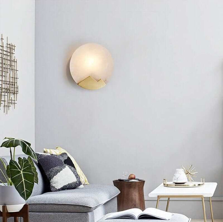 Elegant Marble Wall Light with Brass Accents