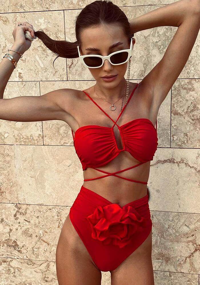 Women's Floral Halter Neck Bikini
