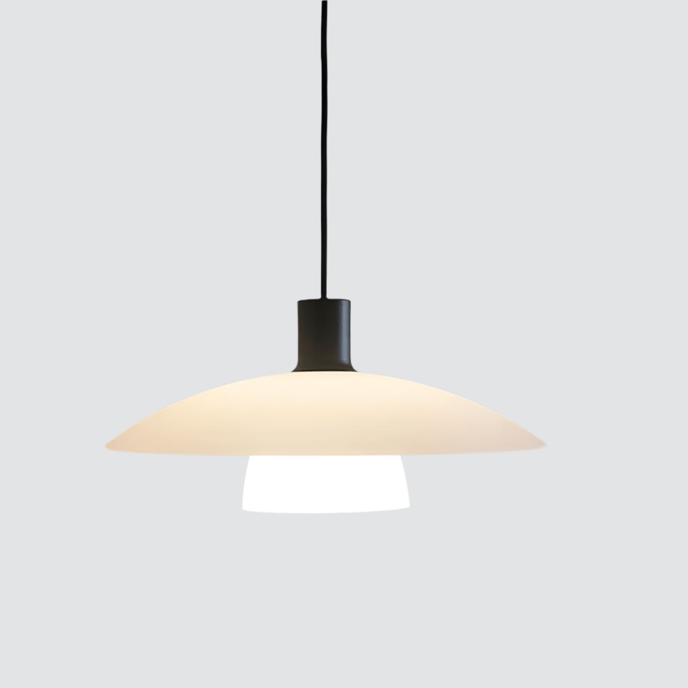 Modern White Glass Disc Pendant Light