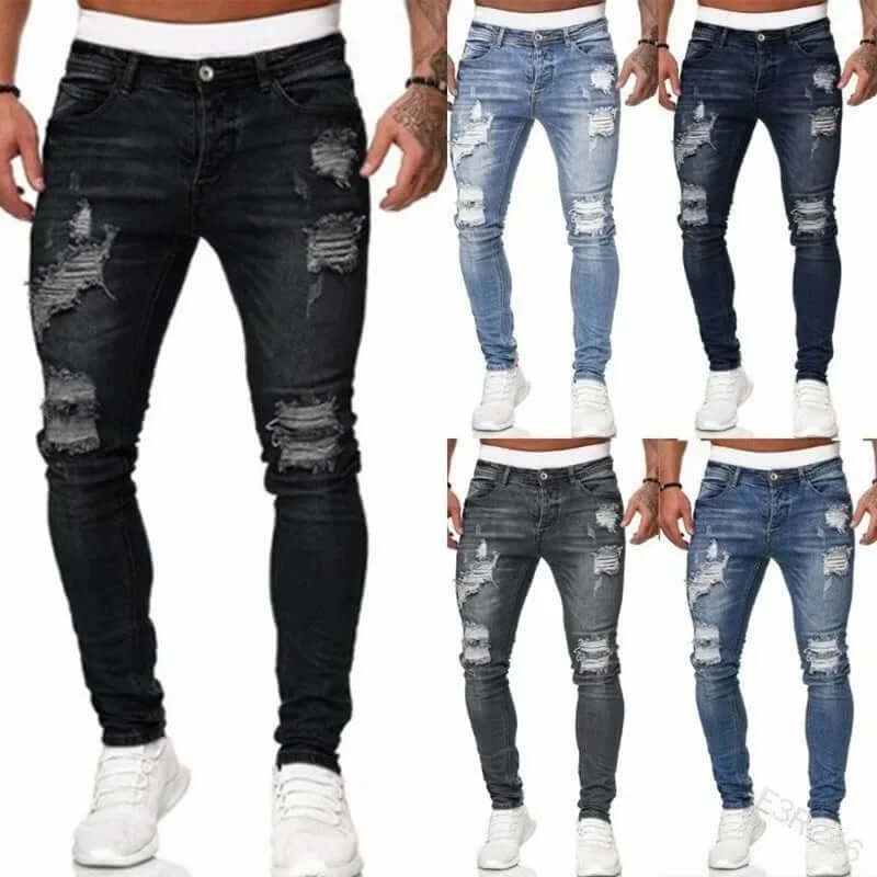 Men's Flocked Skinny Jeans