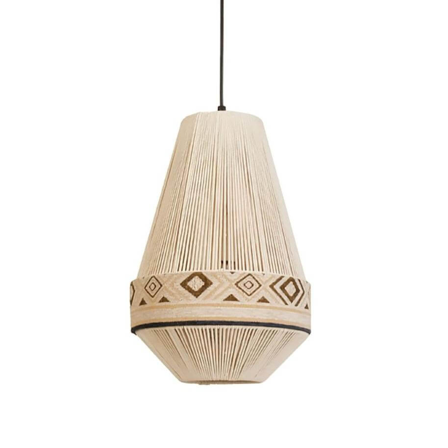 Woven Pendant Lamp with Fringes