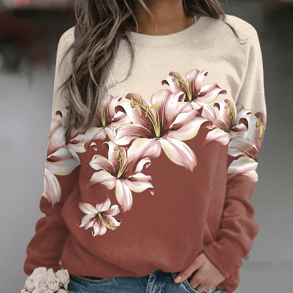 Women's Floral Print Relaxed Fit Sweatshirt
