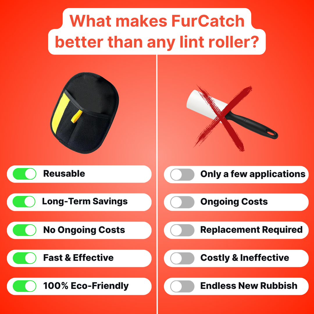 Effortless pet hair remover glove; blue mesh fabric with stretchy cuff, ideal for removing hair from clothes, sofas, and carp