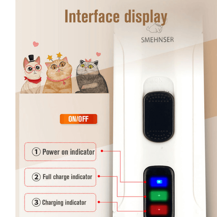 Electric silent nail trimmer for dogs and cats, lightweight, USB rechargeable, ultra-quiet, stress-free pet grooming tool.