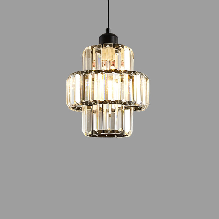 "Elegance shines in this glass crystal ceiling pendant light, ideal for hallways with its sophisticated design and warm glow.