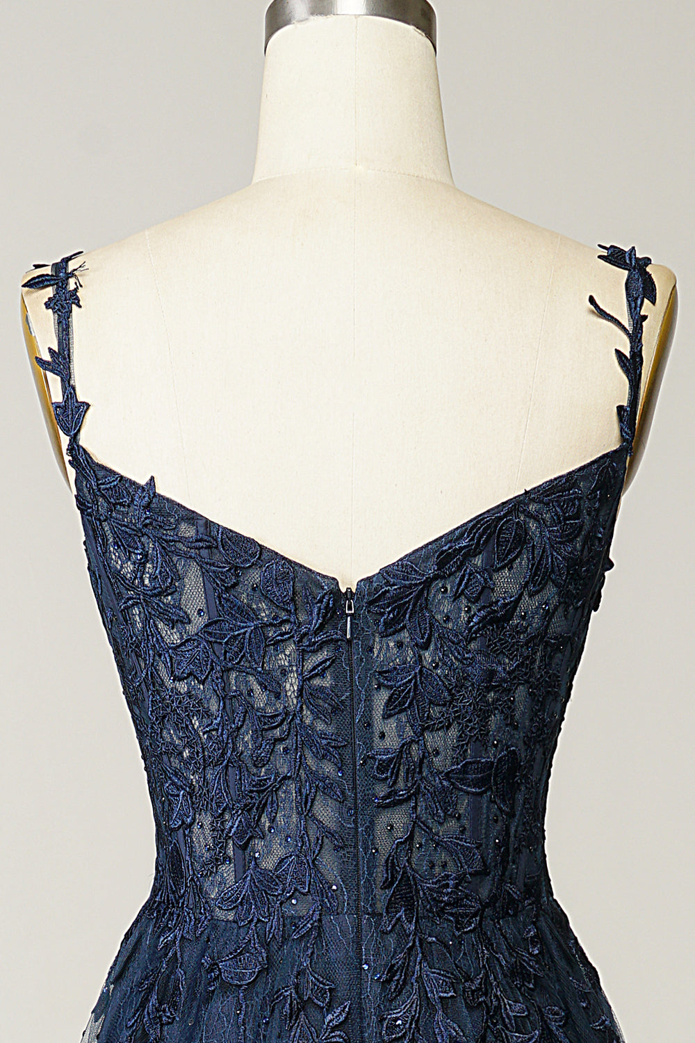 Luxurious A-line formal dress with exquisite appliques, suitable for any elegant evening event.