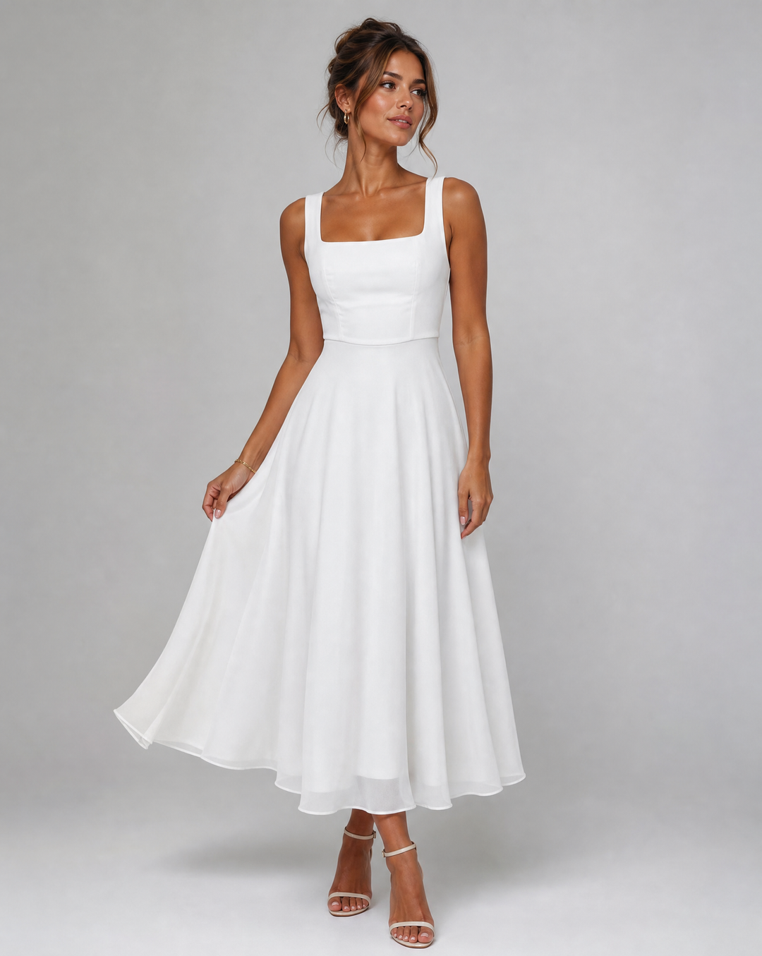 Chic A-line summer midi dress for women, a comfortable and elegant option for any special event.