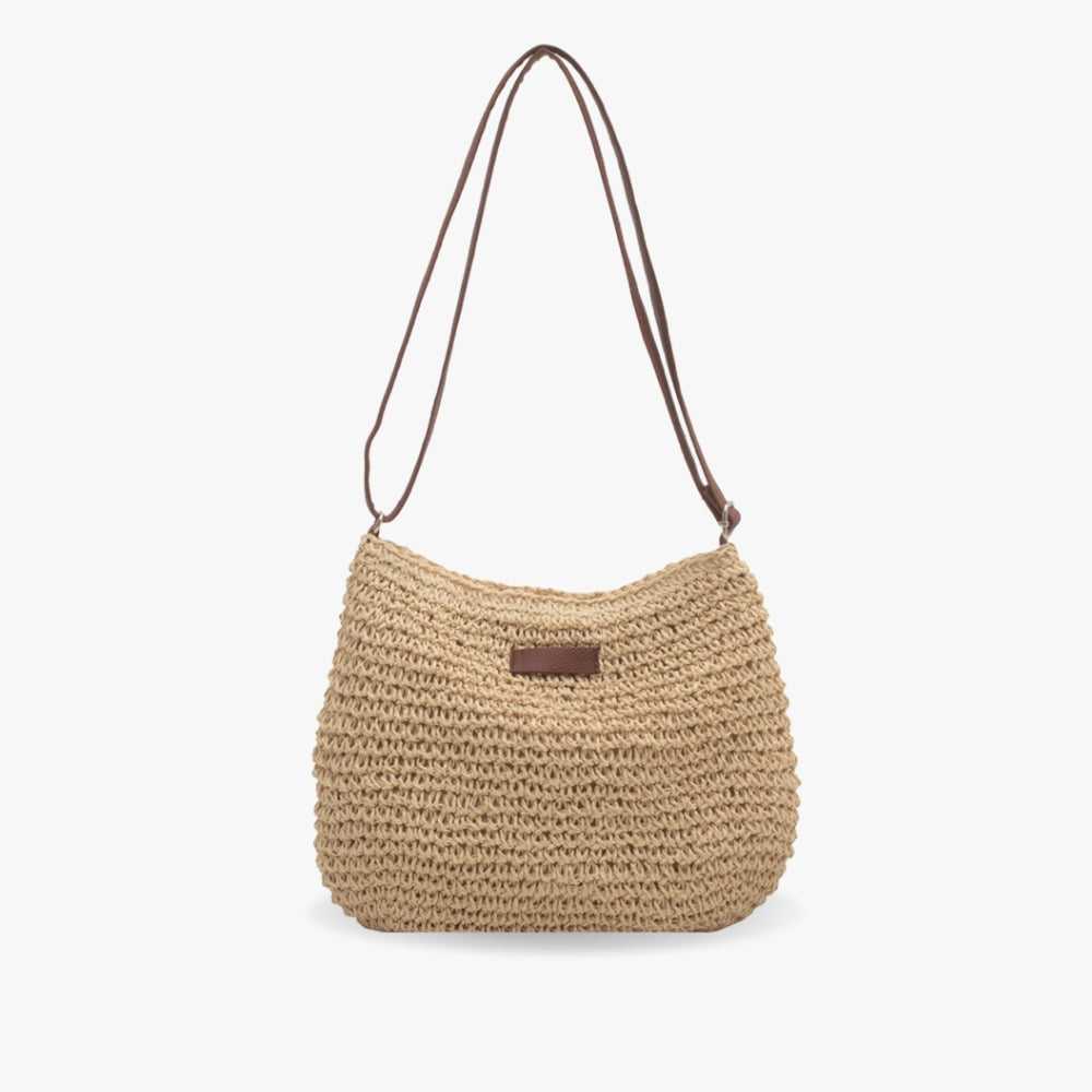 Elegant beige women's shoulder bag, perfect for versatile everyday use, a chic and sophisticated accessory.