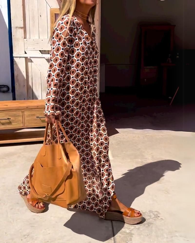 Sophisticated brown Women's Tummy Control Drape Dress, offering a comfortable, flattering, and elegant fit.