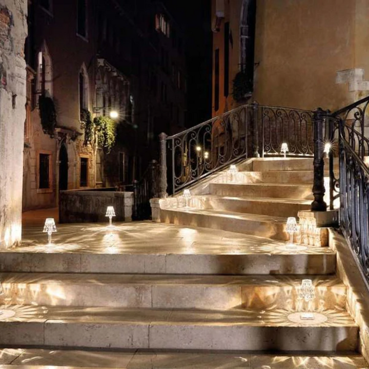 Sparkling CrystalLuxe lamp, a luxurious decorative item for any room setting.