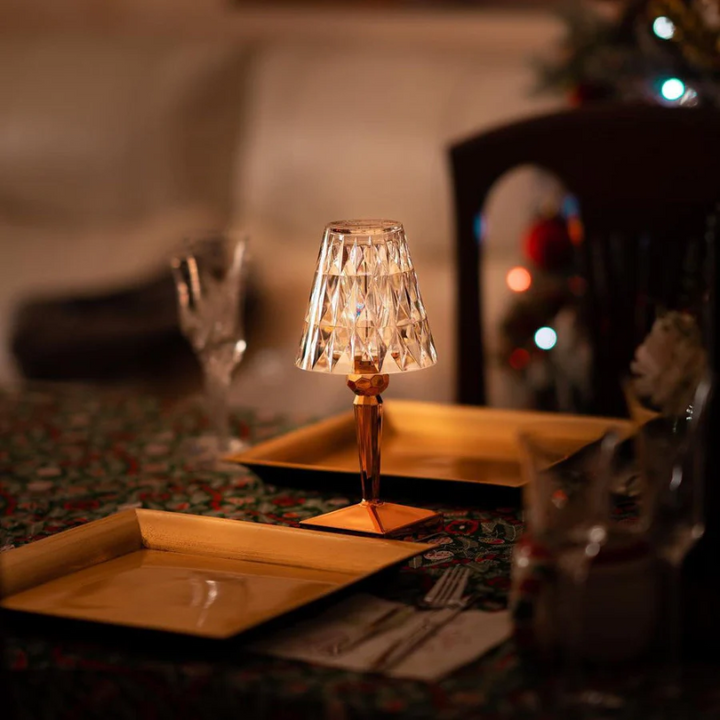 Artistic CrystalLuxe table lamp, an opulent statement piece for home decorating.