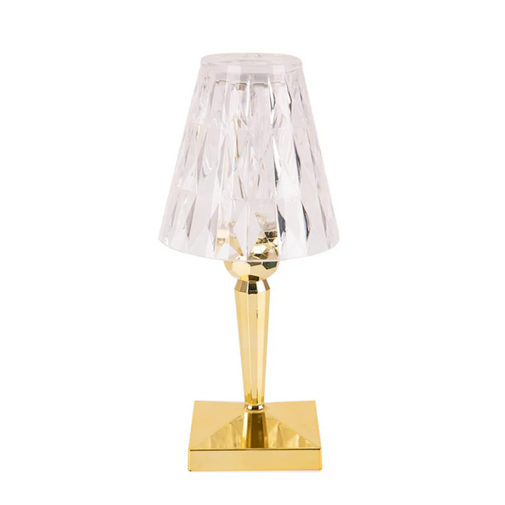 Chic crystal table lamp with brilliant design, ideal for bedroom or living room.