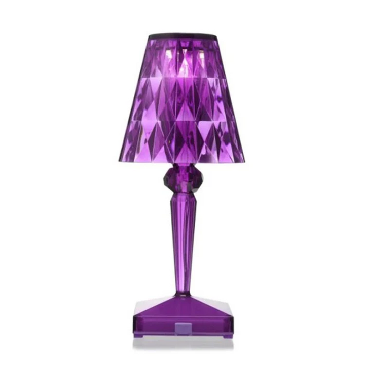 Luxurious CrystalLuxe table lamp adding ambient light & elegance to any room.