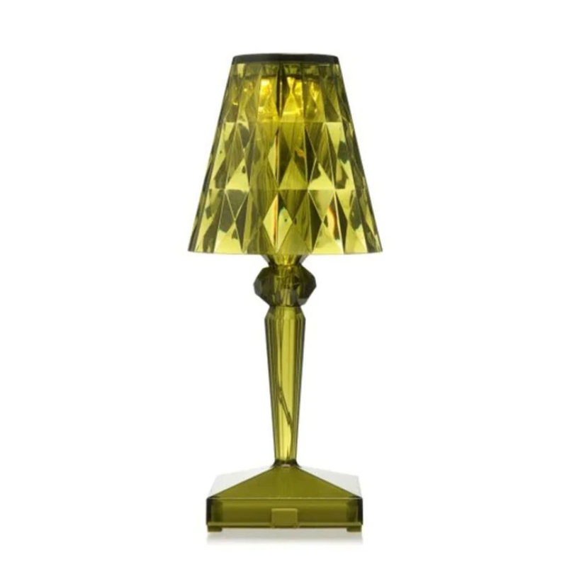Stunning CrystalLuxe table lamp, enhancing living room luxury & accent lighting.