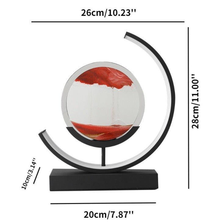 "Elegant deep sea sand art with shifting sands, LED lighting in sleek frame, enhancing home decor with calming visuals."