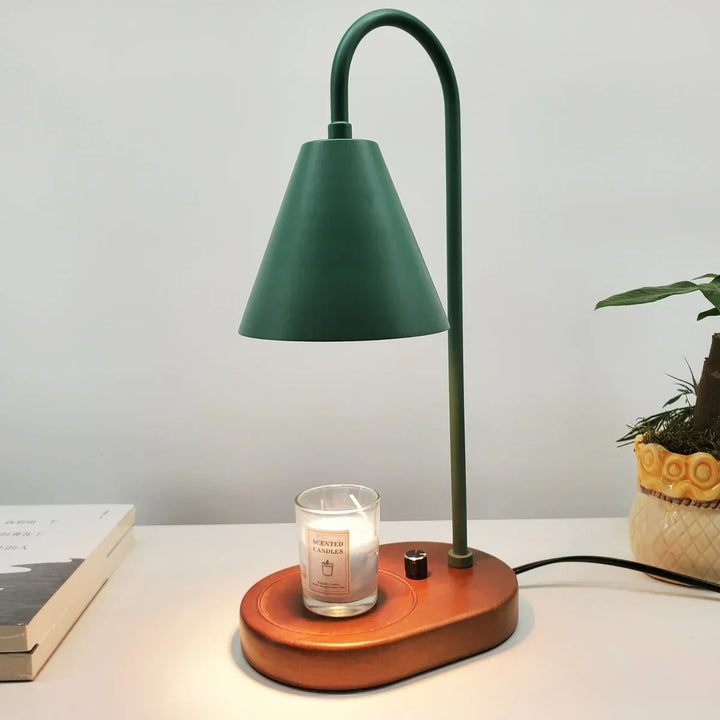 Contemporary candle warmer lamp with adjustable light, perfect for soft mood lighting.