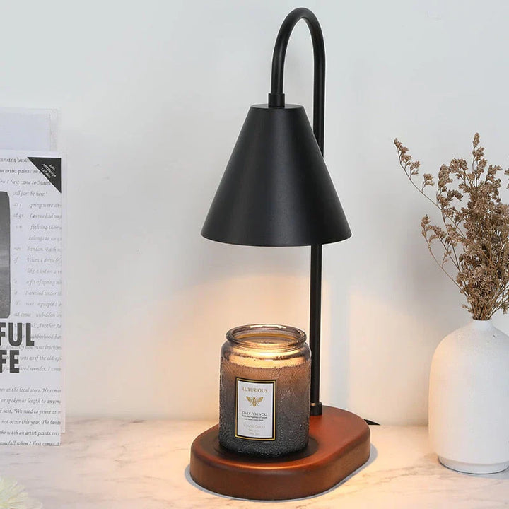 Safe flameless candle warmer lamp, melts wax with a gentle glow, an elegant home accent.