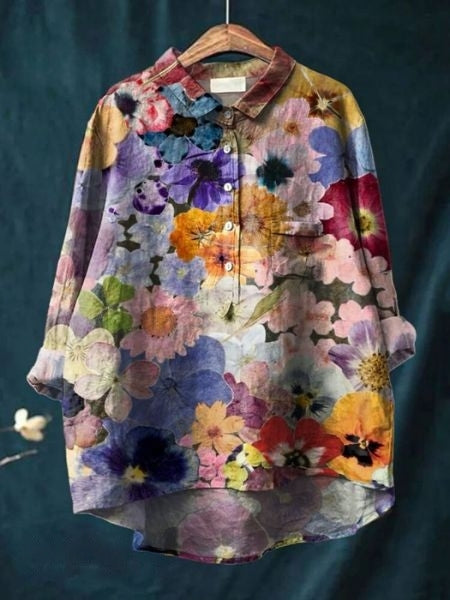 Versatile casual chic ladies floral blouse, comfortable and flowing for any season.